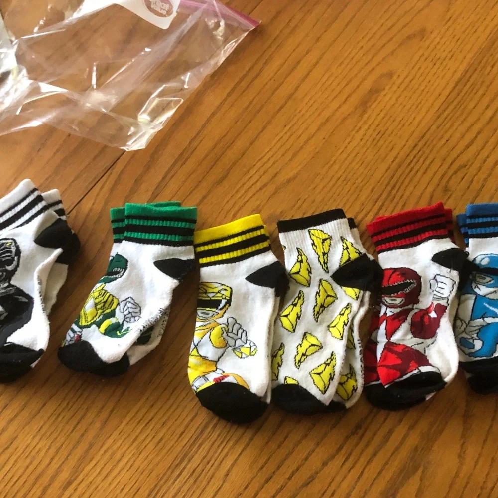 Kids Power Ranger Themed Ankle Socks - Multicolor (6 Pairs)